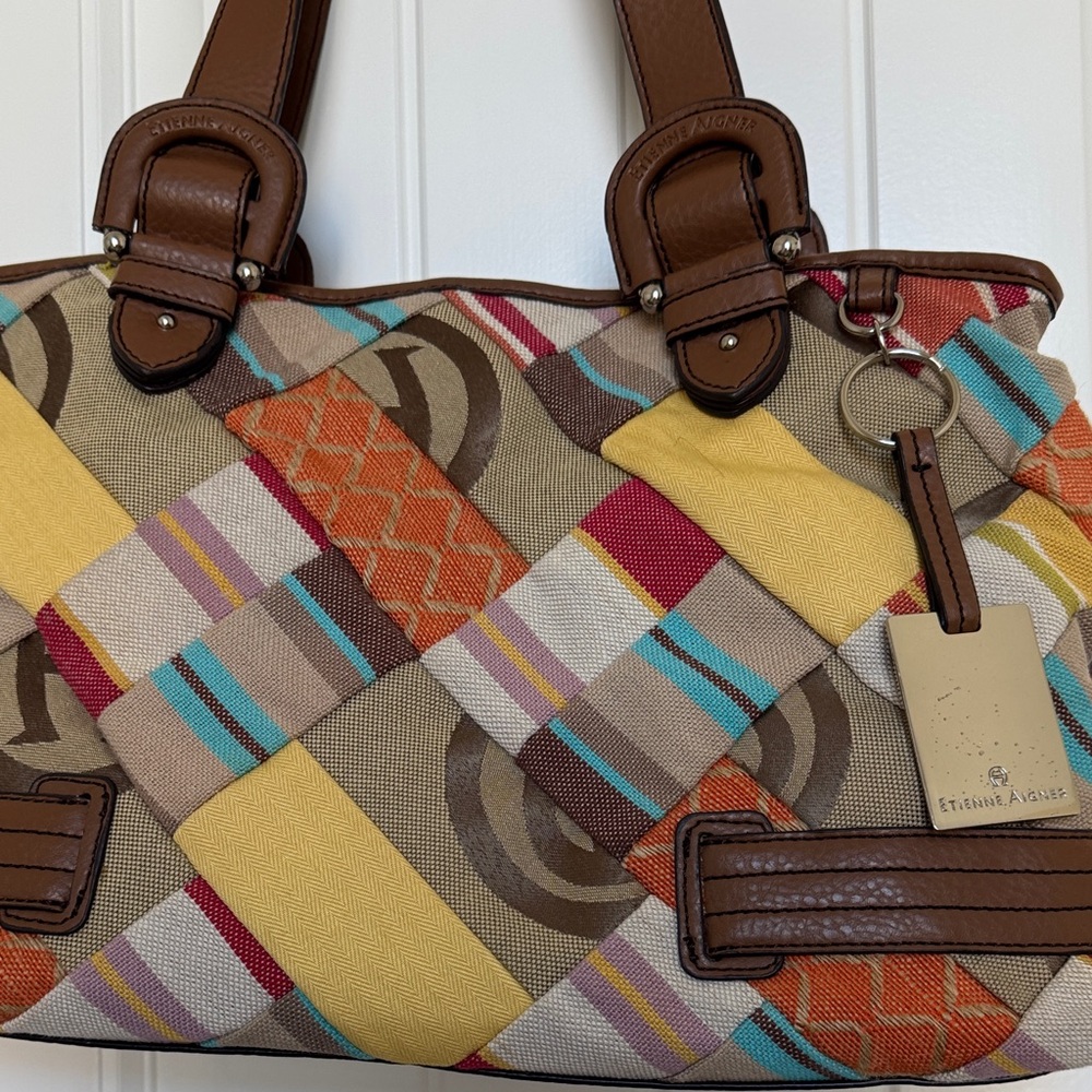 Etienne Aigner Colorful Patchwork Shoulder Bag